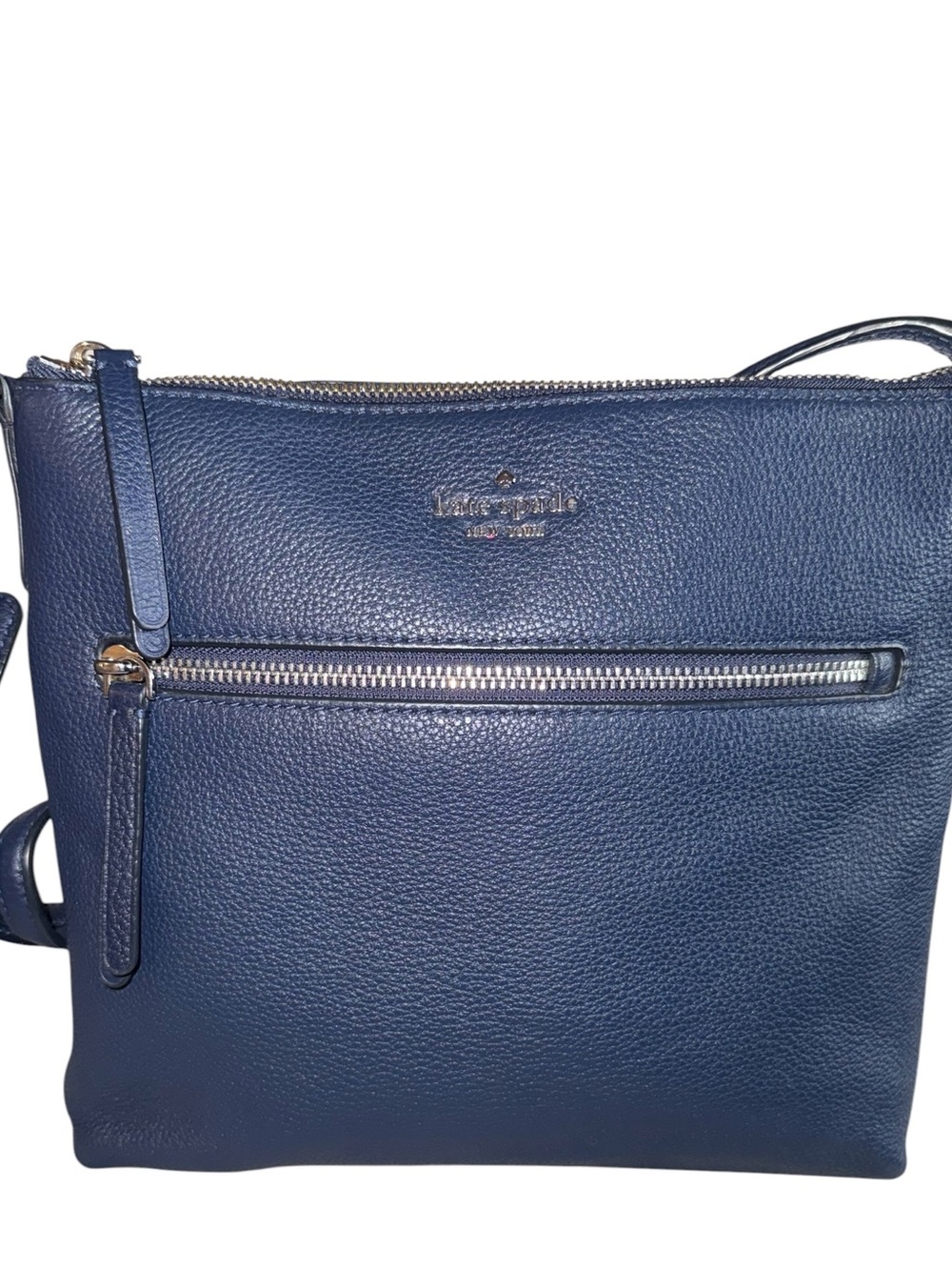 kate spade Navy Pebbled Leather X-body Bag